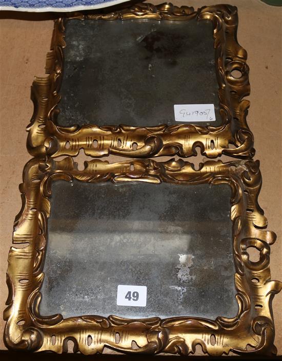 Pair of early gilt framed mirrors A/F